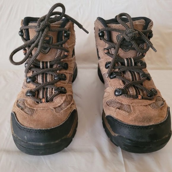 Nevados Boots Cire Mid Youth Brown Black Hiking Shoes Size 3 Suede - Picture 2 of 7